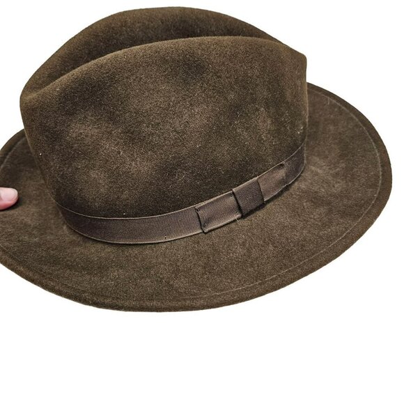 Vintage Dorfman Pacific Brown Wool Felt Fedora cowboy Cowgirl Hat - Picture 2 of 10